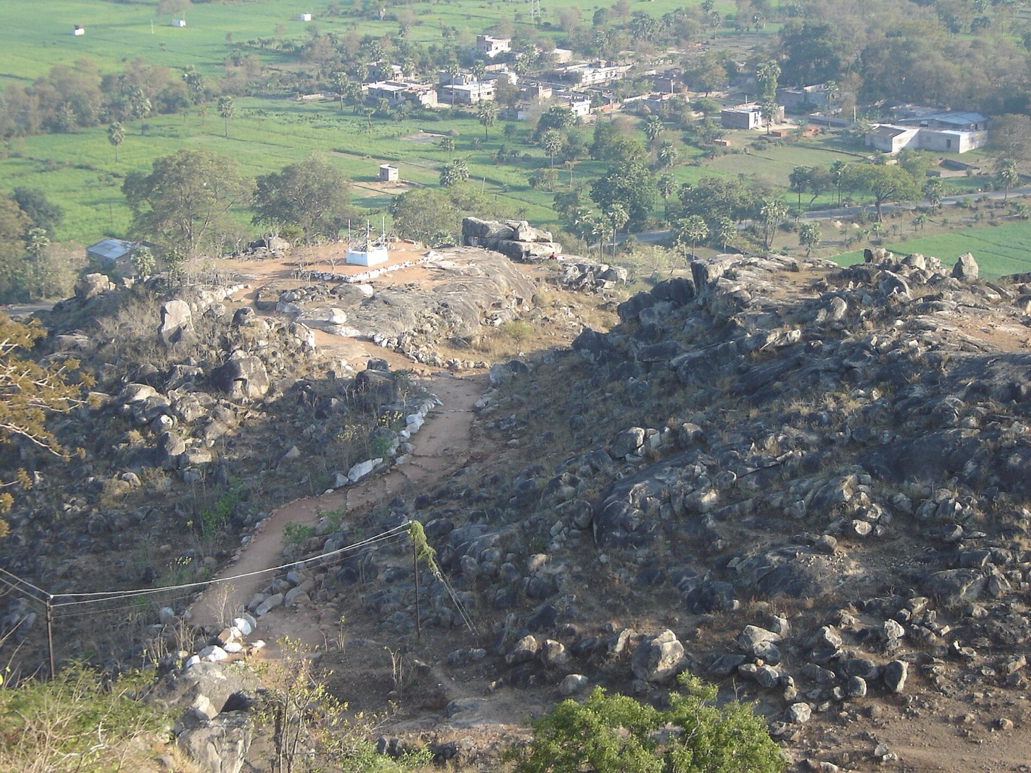 Steps climbing Brahmayoni Hill with panoramic views over Gaya city