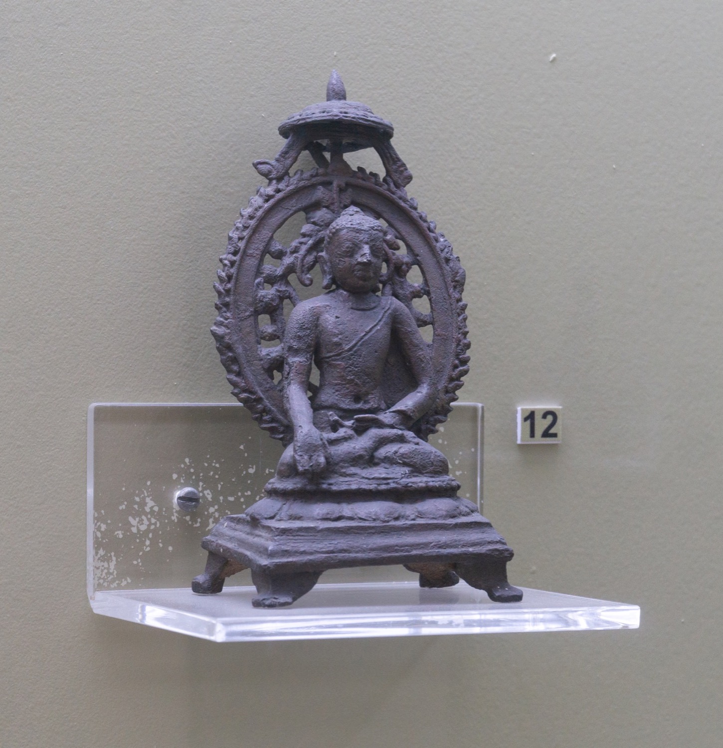 Gallery of stone Buddhist sculptures at the Nalanda Archaeological Museum